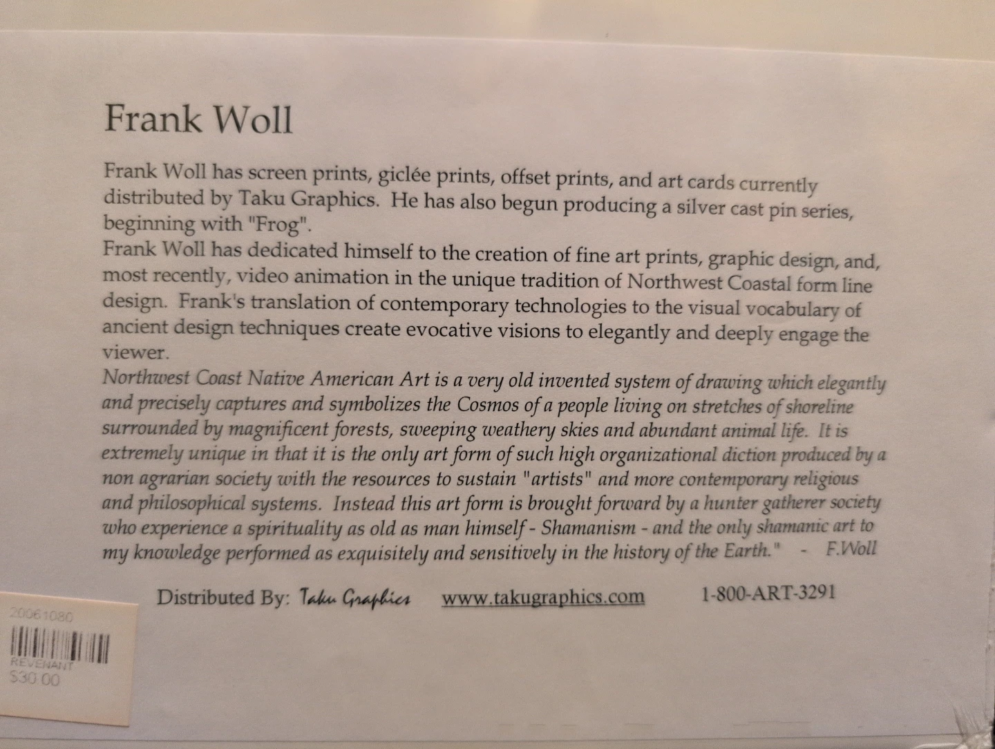 Frank Woll 'Revenant' Art Print - photo 2