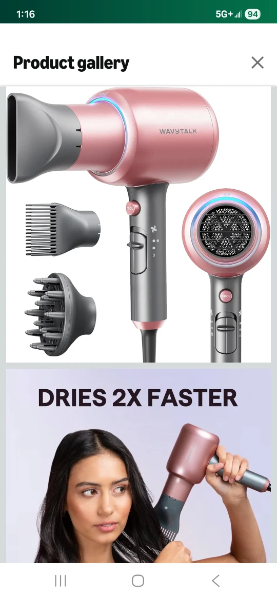 Wavytalk Professional Hair Dryer with Attachments