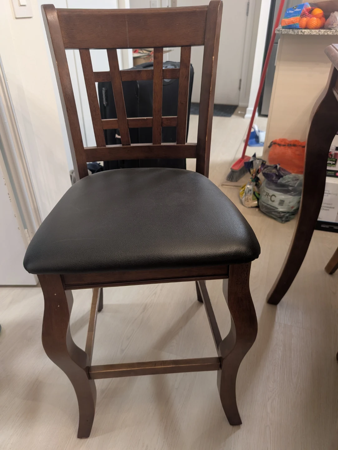 Extendable Dining Table with 6 Chairs - Brown Wood - photo 3