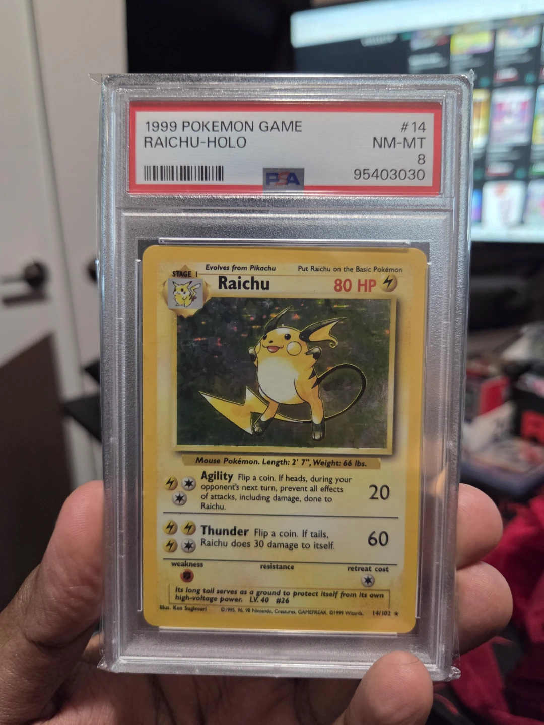 ✨️ PSA 8 Raichu Base Set - Pokemom Card for Sale ✨️