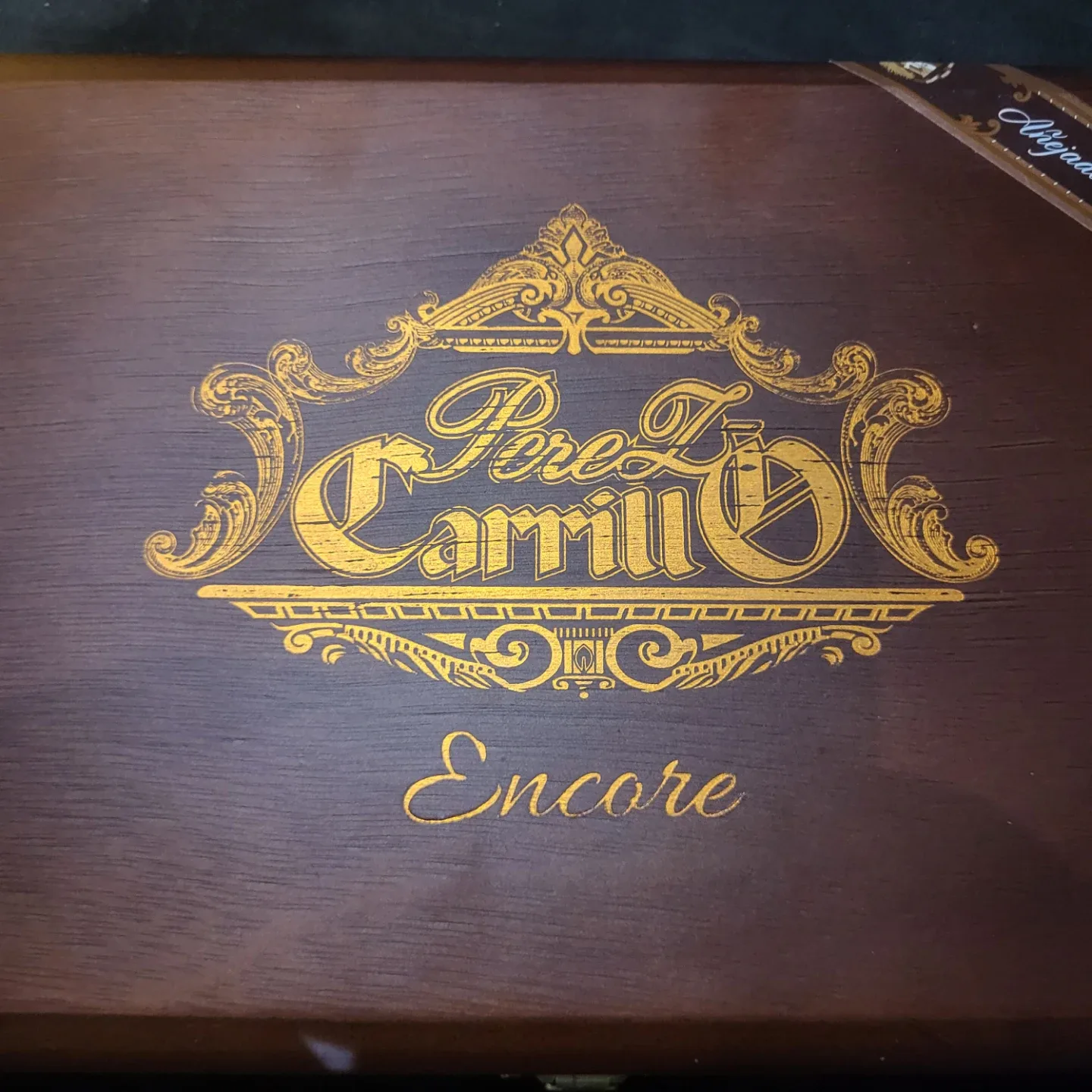 Empty Perez Carrillo Encore Cigar Box
