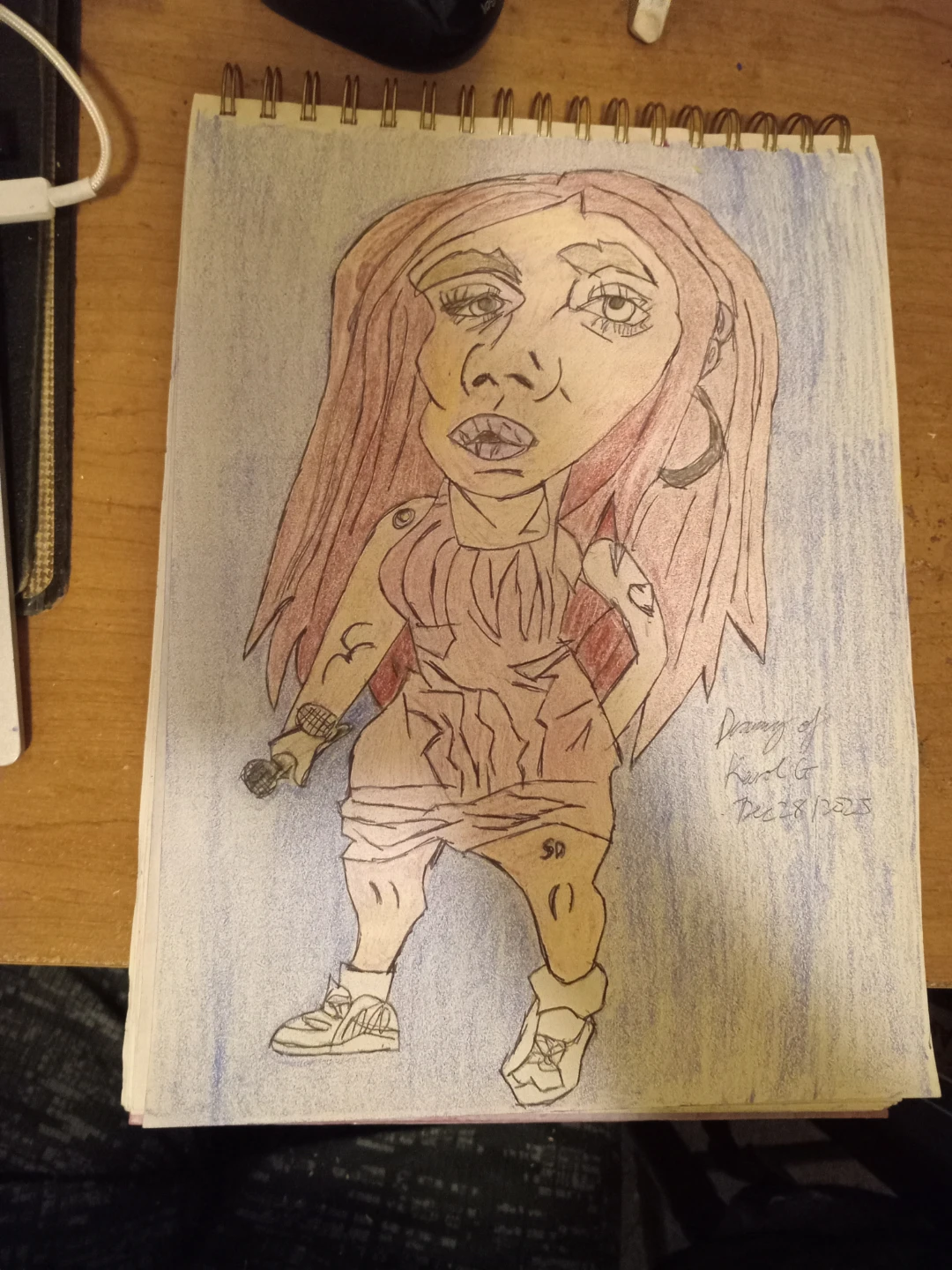 Karol G Caricature Drawing Illustration by Custom Artist Sherwin - photo 5