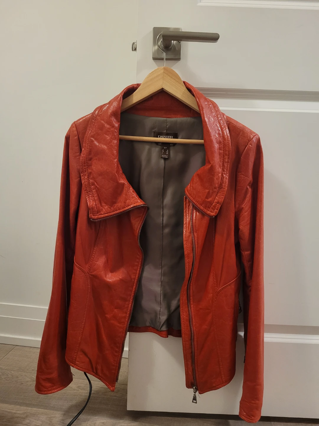 Danier Red Leather Jacket - Size S - photo 3