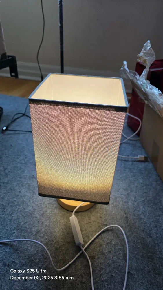 Grey Square Table Lamp