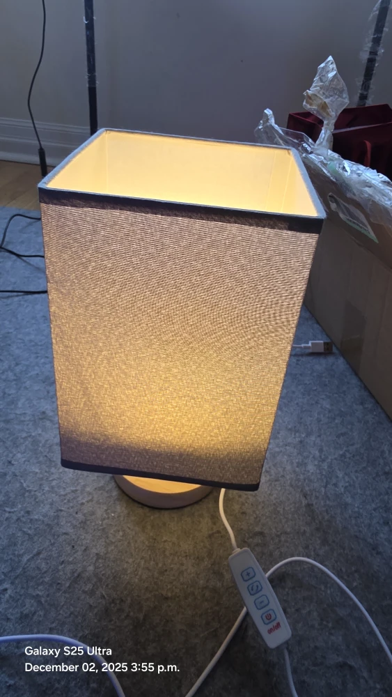 Grey Square Table Lamp - photo 2