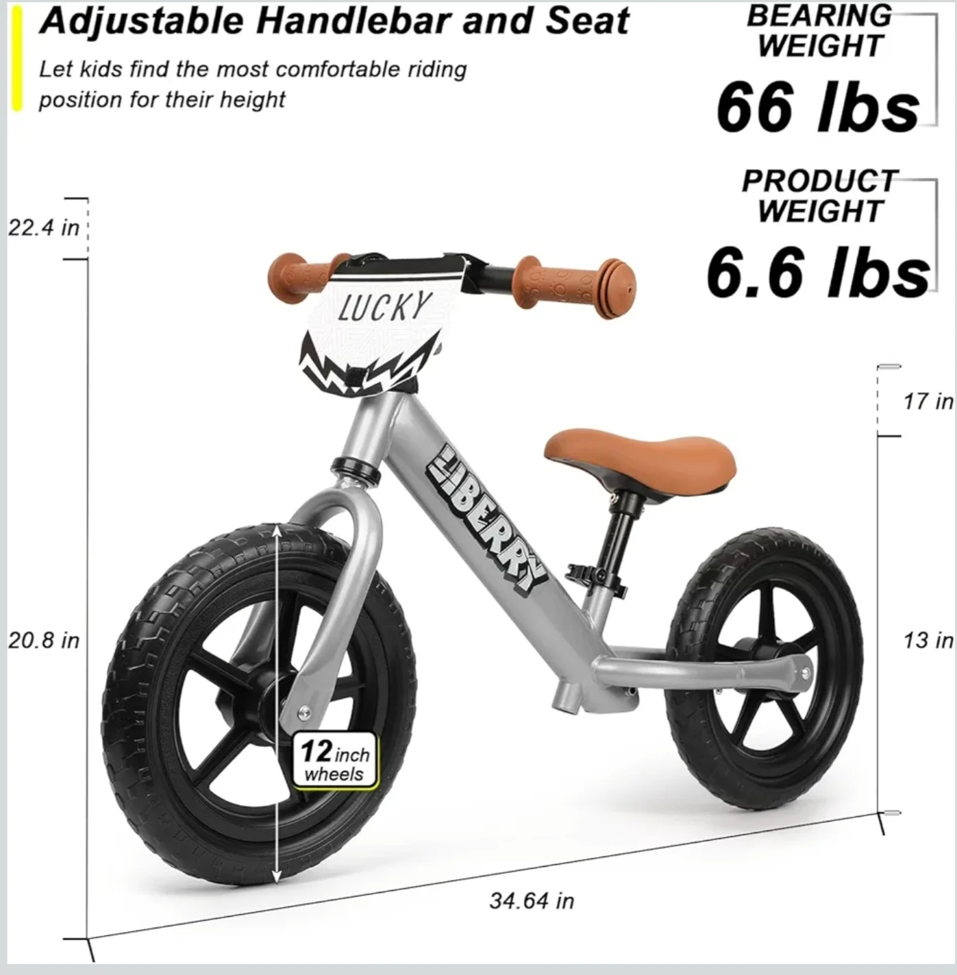 New! Hiberry Balance Bike - Silver - photo 2