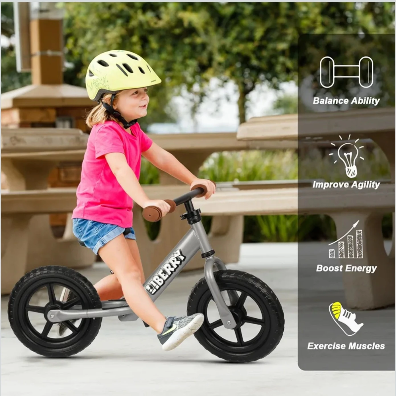 New! Hiberry Balance Bike - Silver - photo 5