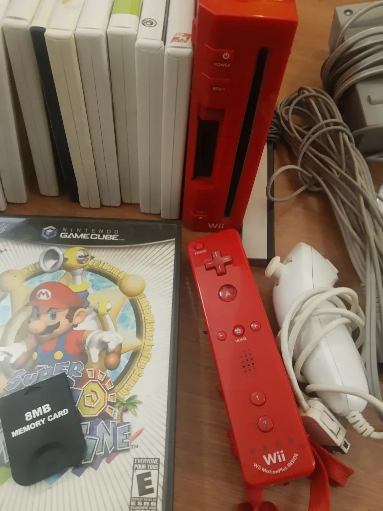Nintendo Wii Bundle - Red Console, Games, Controllers