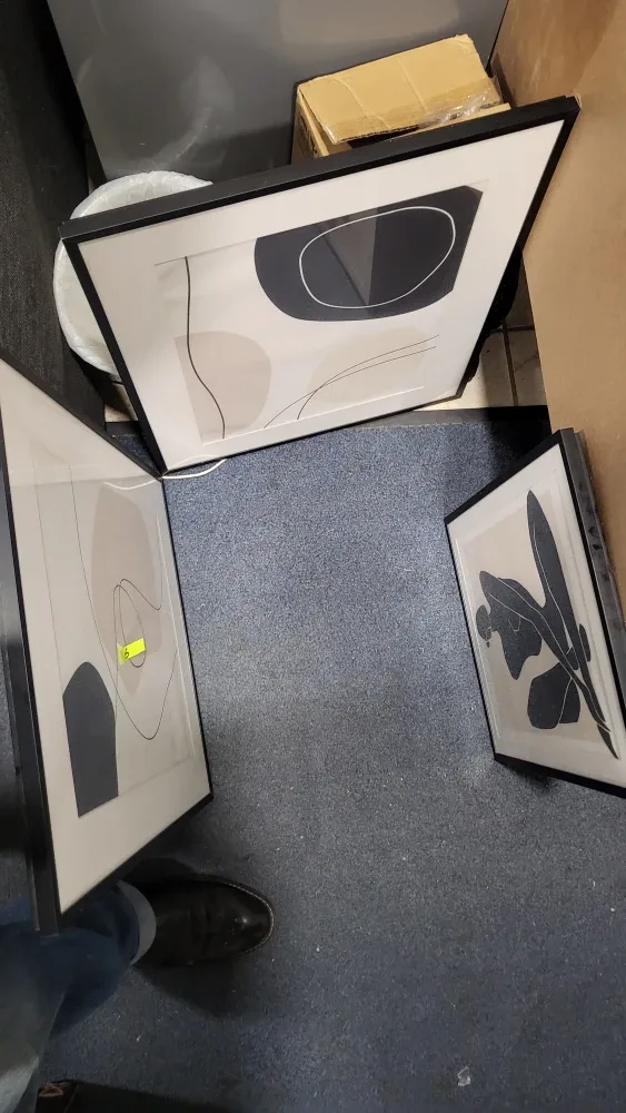 Set of 3 Framed Abstract Art Prints