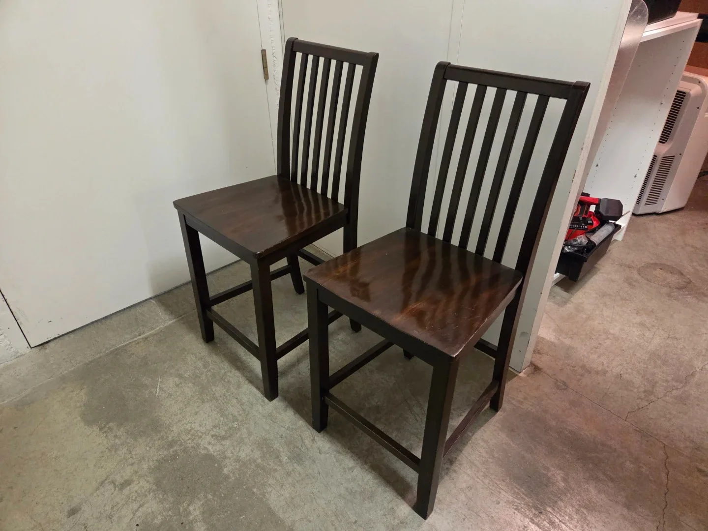 Pair of Urban Barn Dark Brown Bar height Chairs
