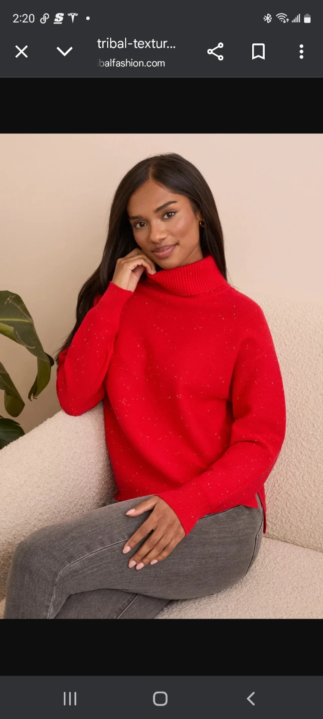 TRIBAL JEANS Turtleneck Sweater (Red) - NEW!!! - photo 4