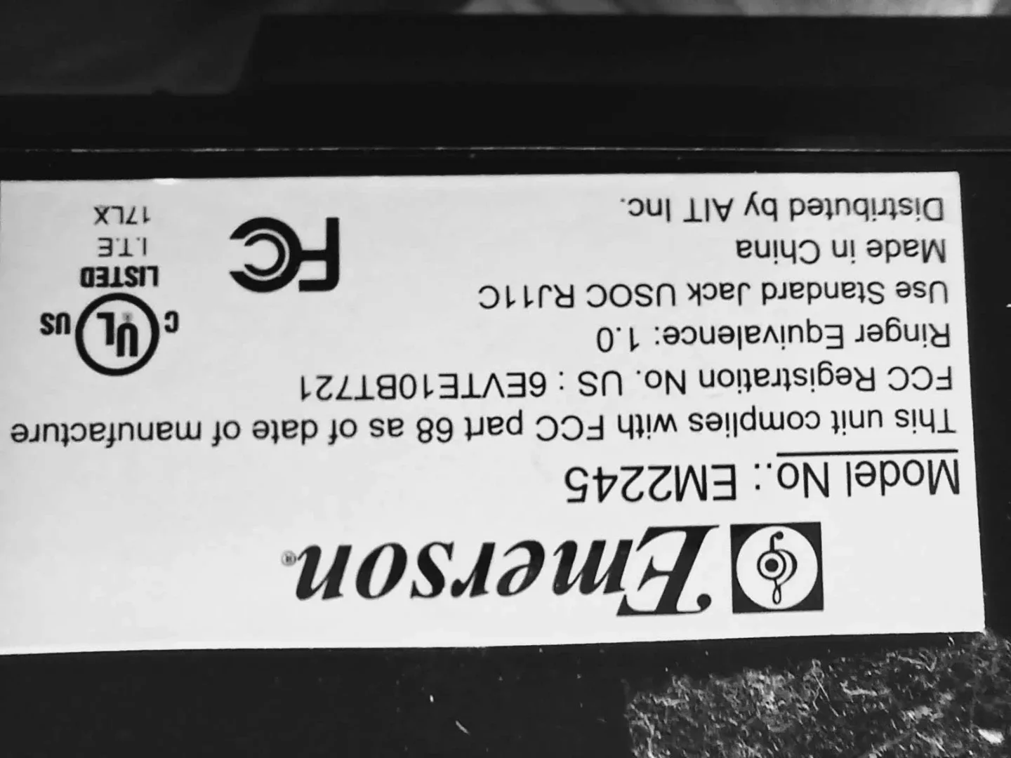 Vintage Emerson Extra EM2245 Corded Phone - Black image indicator(4)
