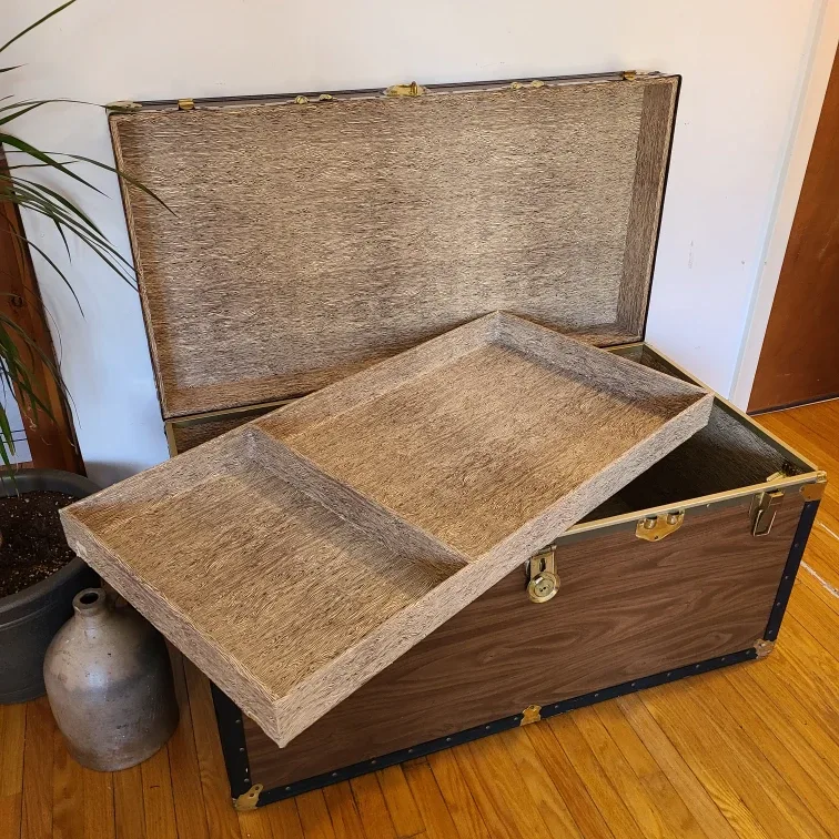 Vintage Brown Storage Steamer Trunk image indicator(5)