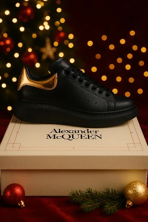 Alexander McQueen Black Leather Sneakers