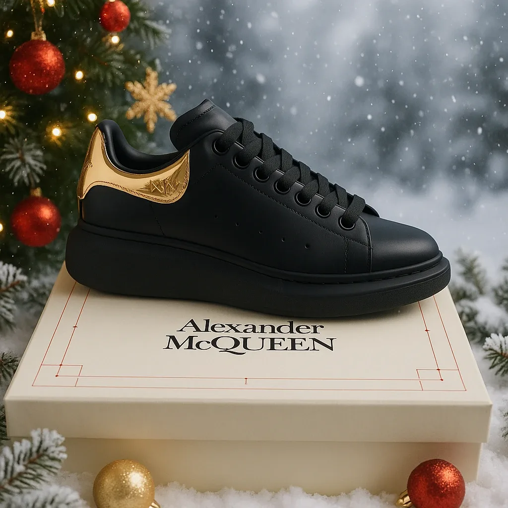 Alexander McQueen Black Leather Sneakers image indicator(2)