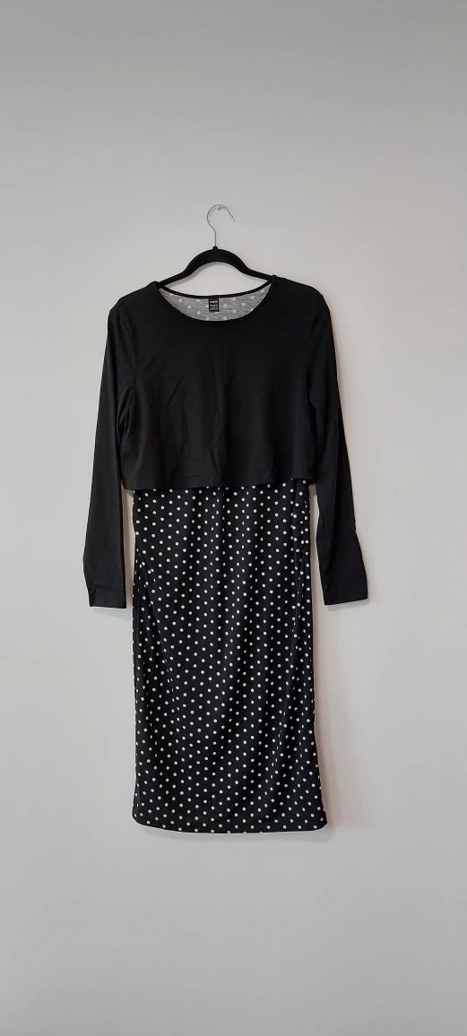 New Black & White Polka Dot Dress - Size L