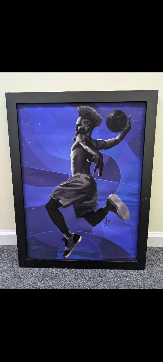 Framed original digital design art on board