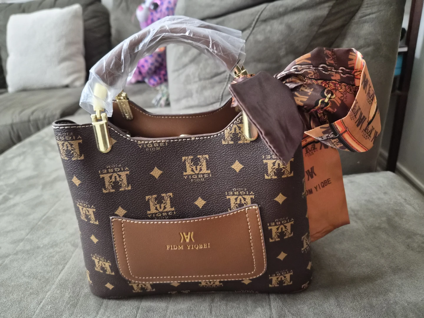 FIDM YIQBE Brown Patterned Handbag - photo 5