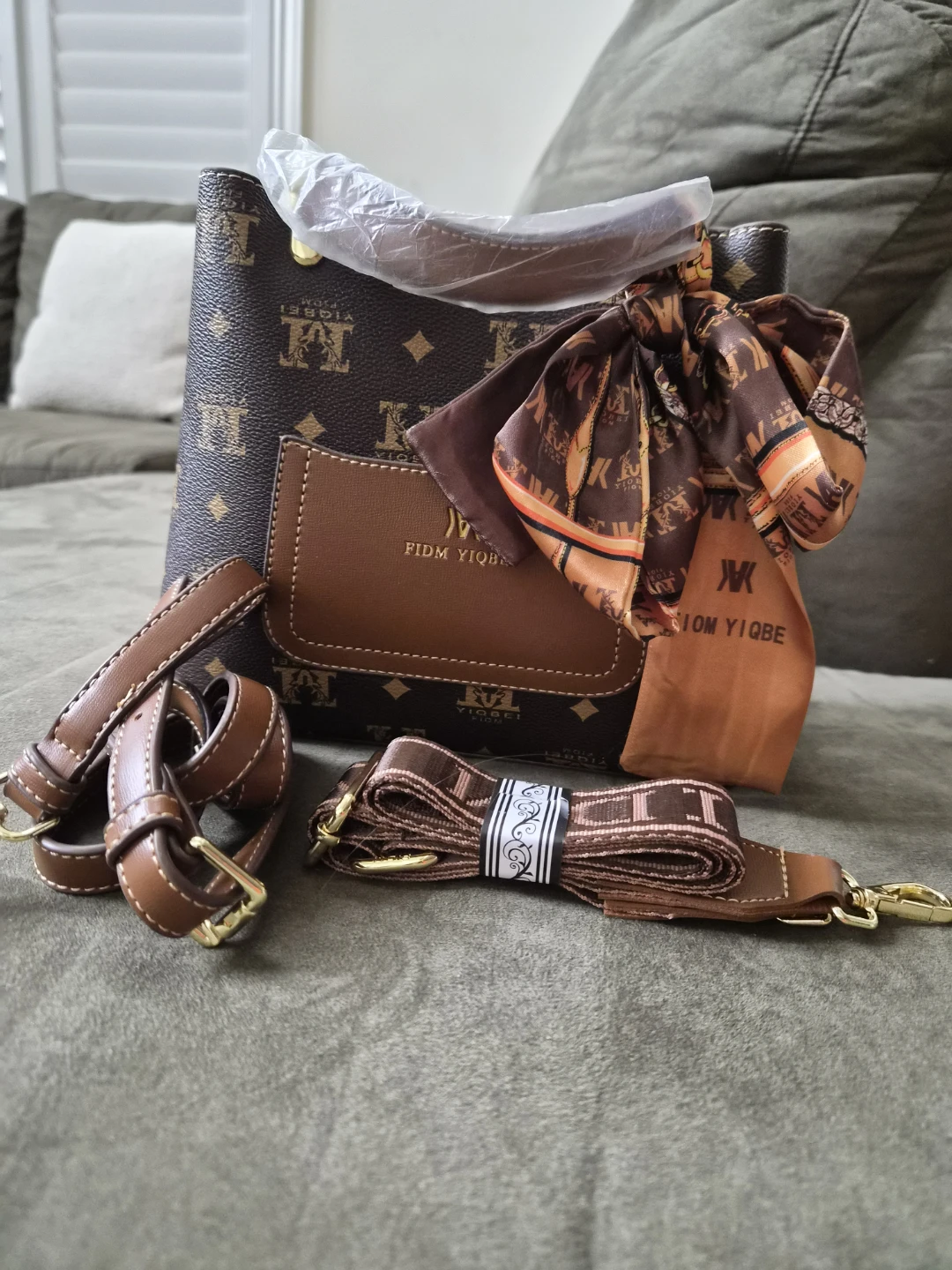 FIDM YIQBE Brown Patterned Handbag - photo 3