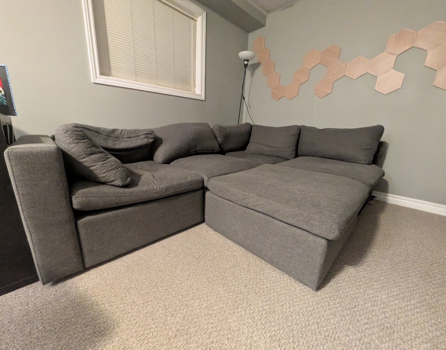 Cozey - Grey Sectional Sofa & Ottoman - *MOVING, NEED GONE*