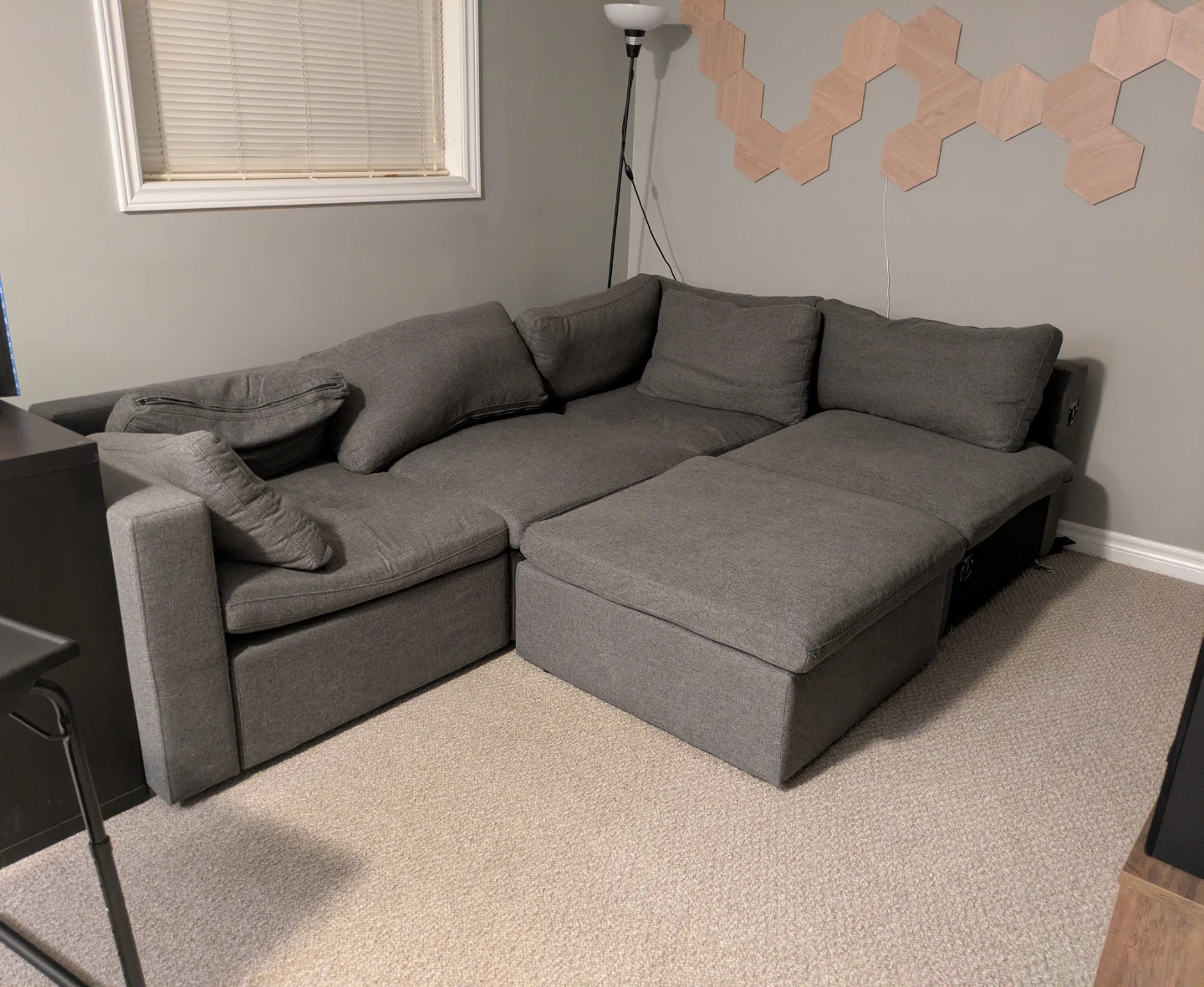 Cozey - Grey Sectional Sofa & Ottoman - *MOVING, NEED GONE* - photo 3