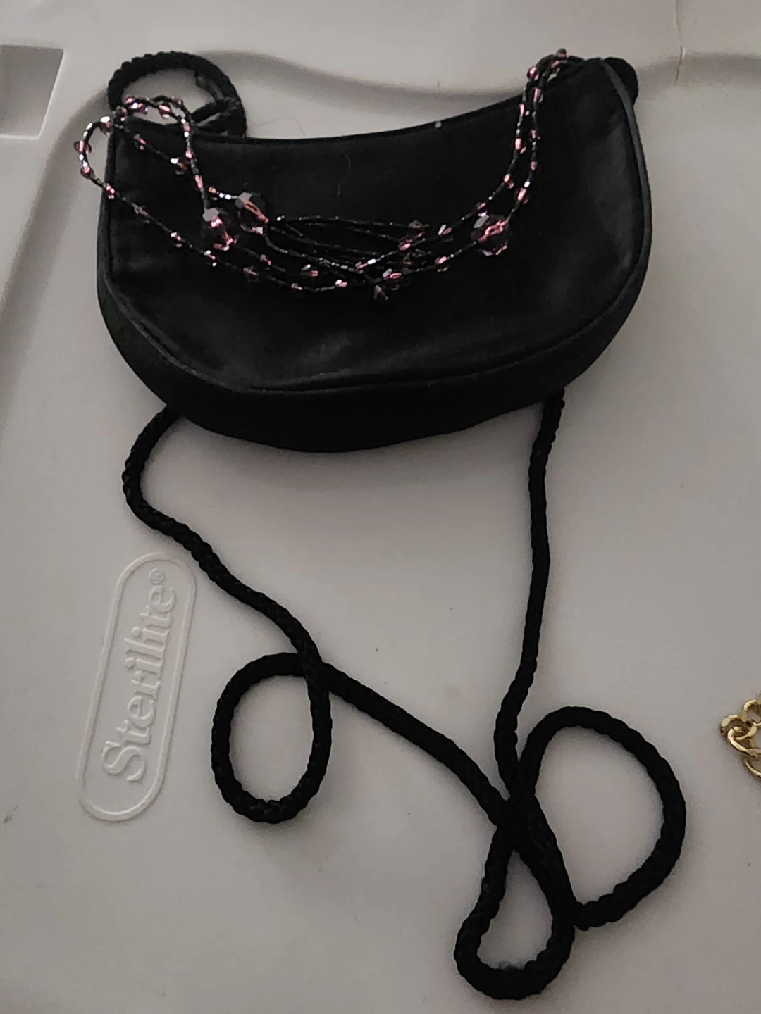 Little Black Beaded Evening Bag - photo 2