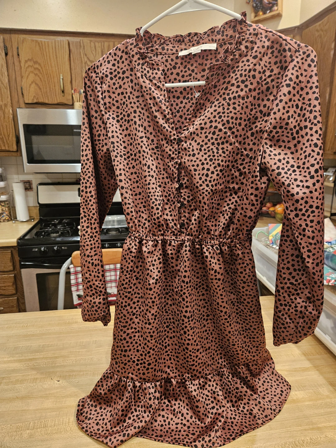 LOFT Petites Leopard Print Dress - XSP
