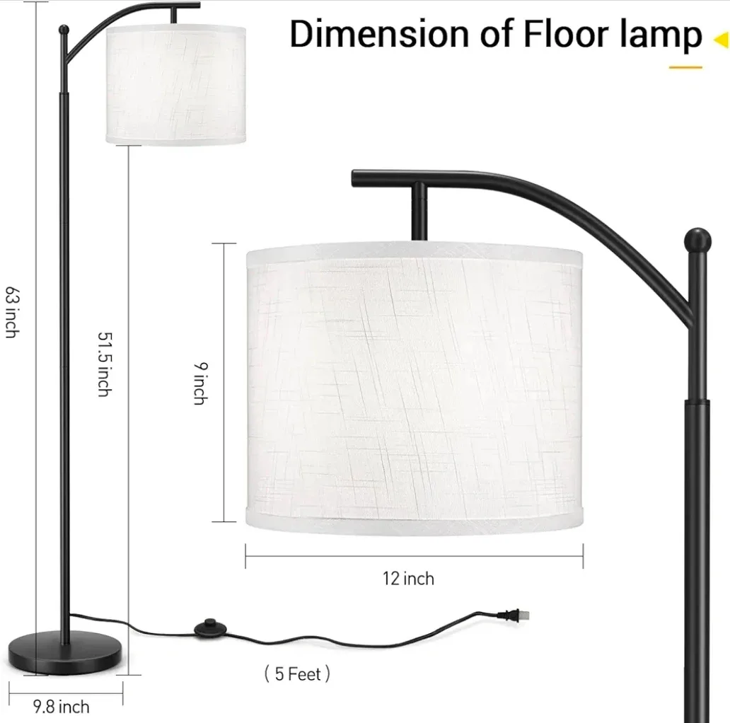 Black Arc Floor Lamp - 63 inches tall image indicator(2)