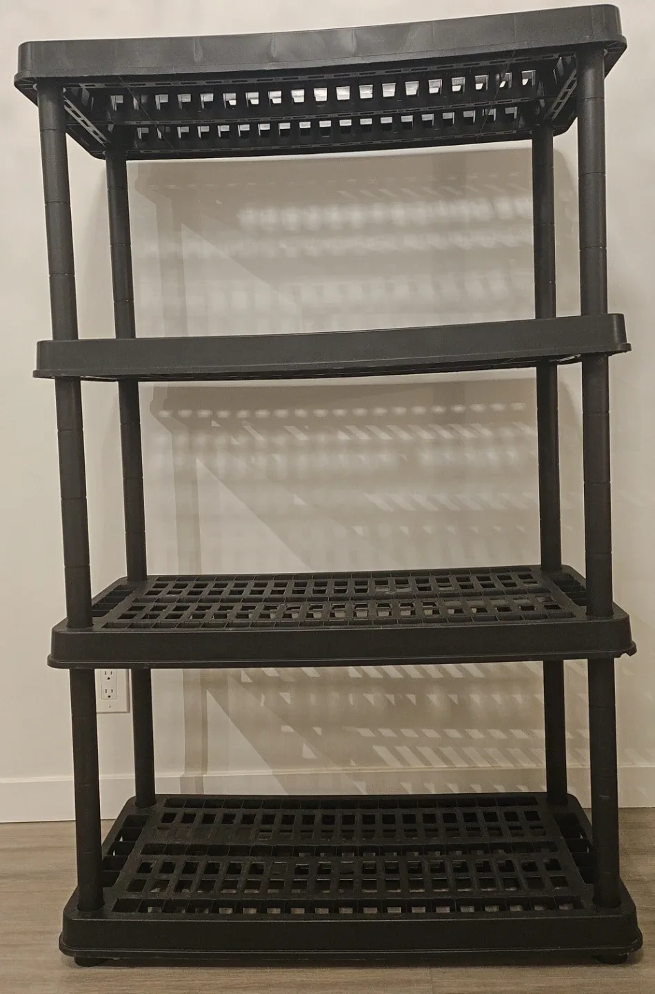 Black 4-Tier Plastic Shelf