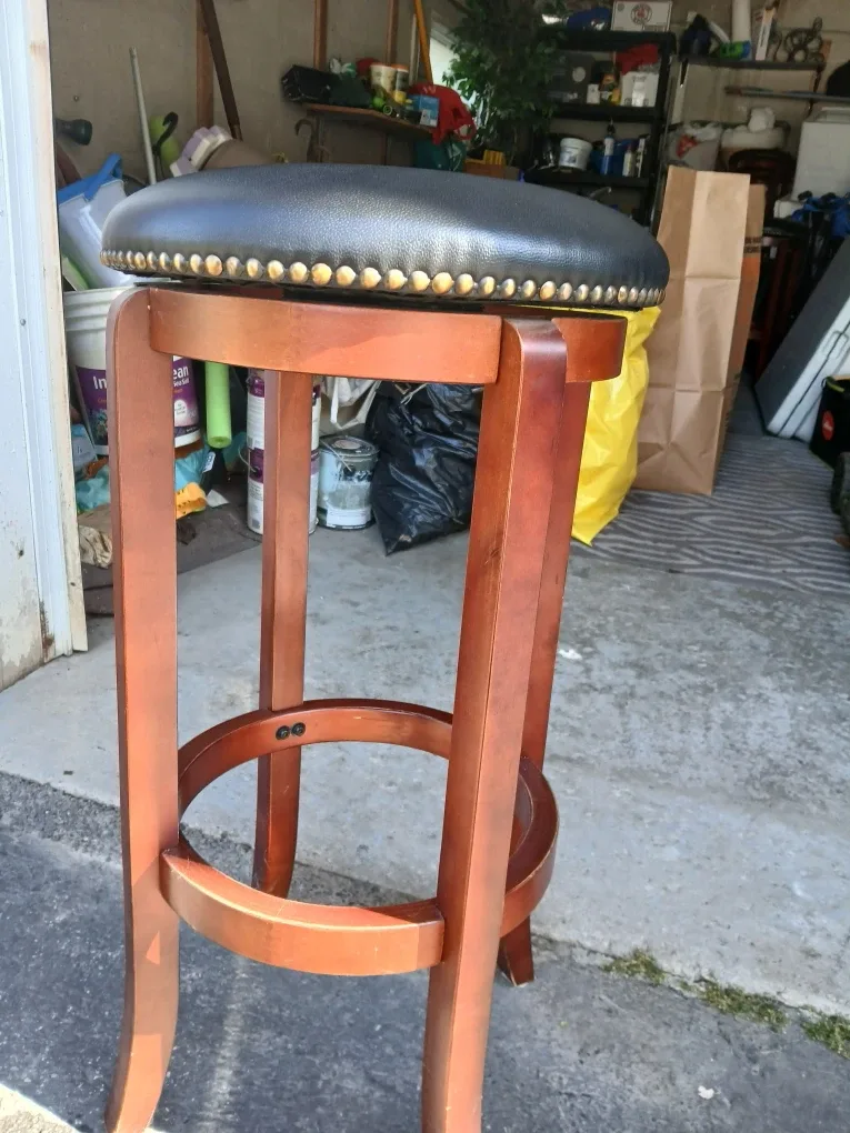 Leather bar stool.