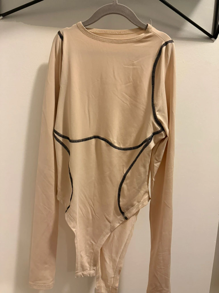 Beige Long Sleeve Bodysuit -Size S