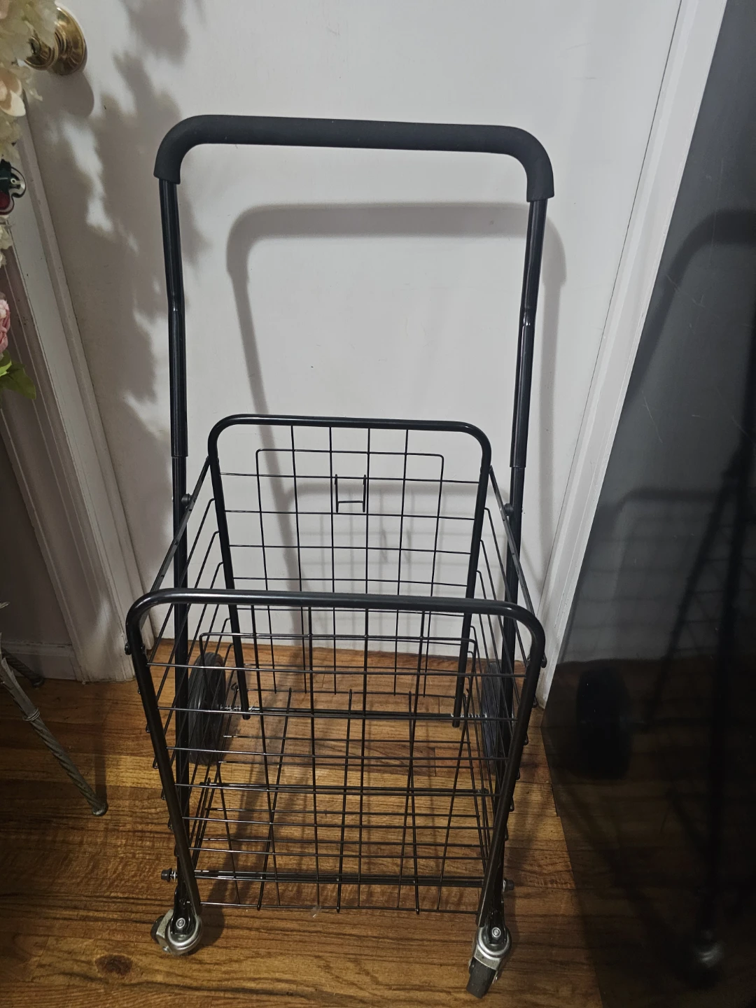 Folding Shopping Cart - Black Metal