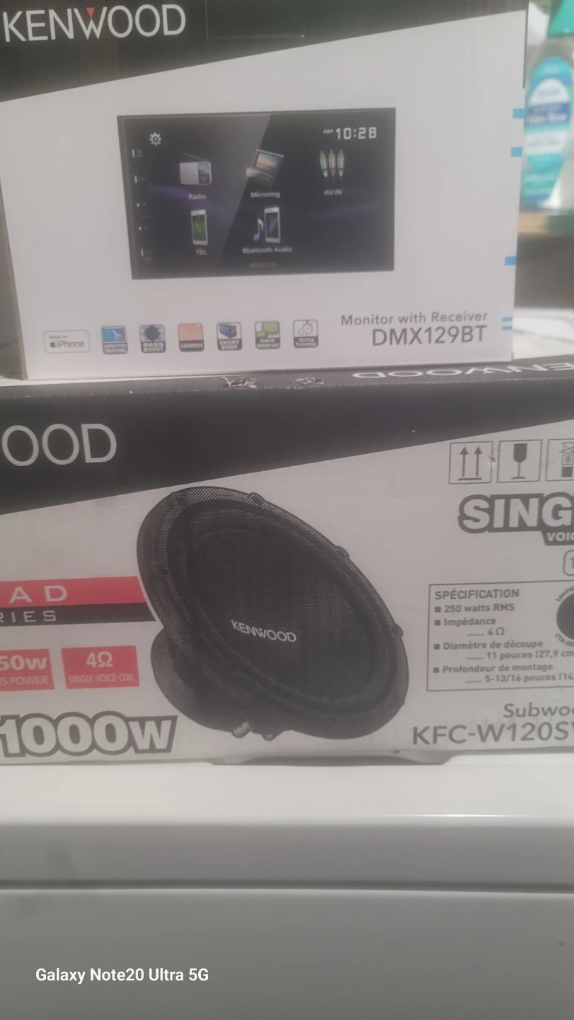 Kenwood DMX129BT Receiver & KFC-W120SW Subwoofer