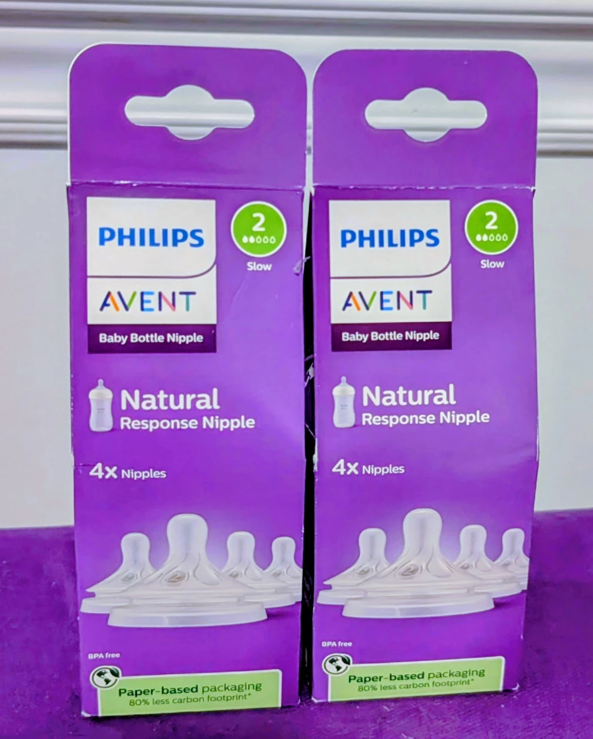 BNIB Philips Avent Natural Response Nipples, Size 2 (Slow)