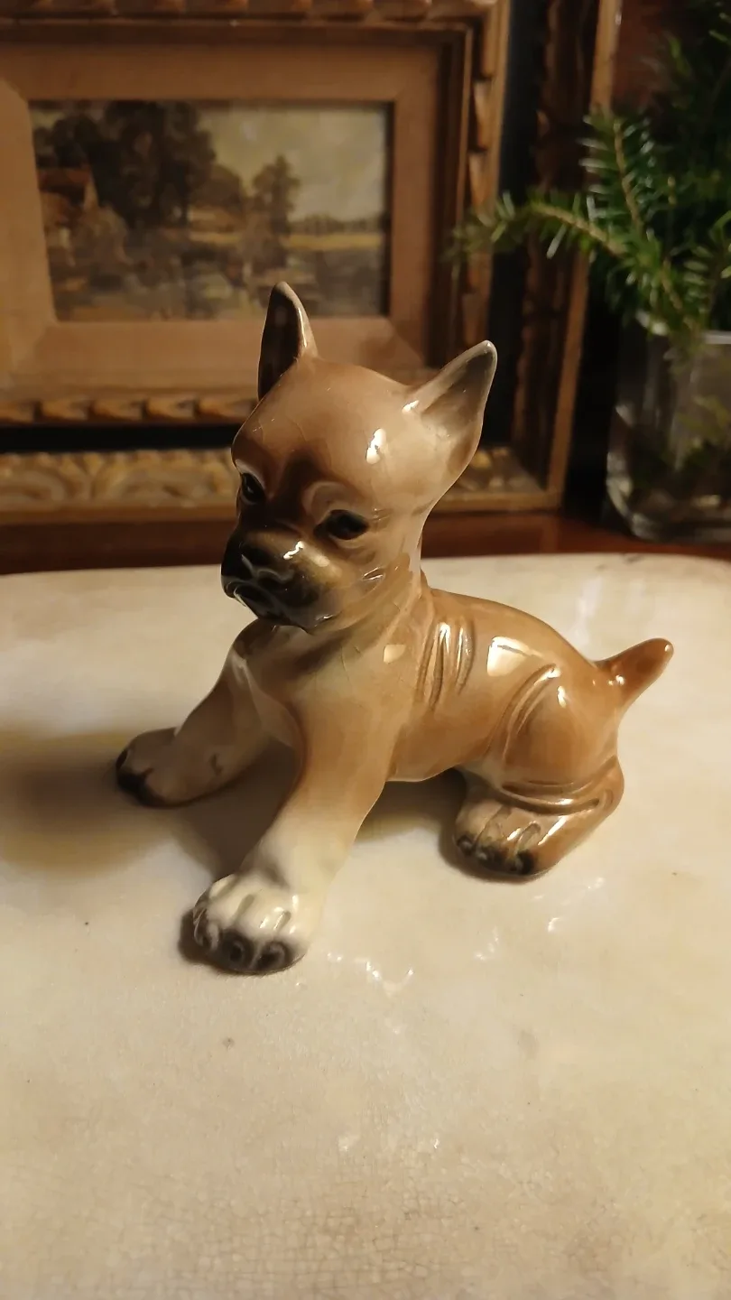 Antique Ceramic Boxer Puppy