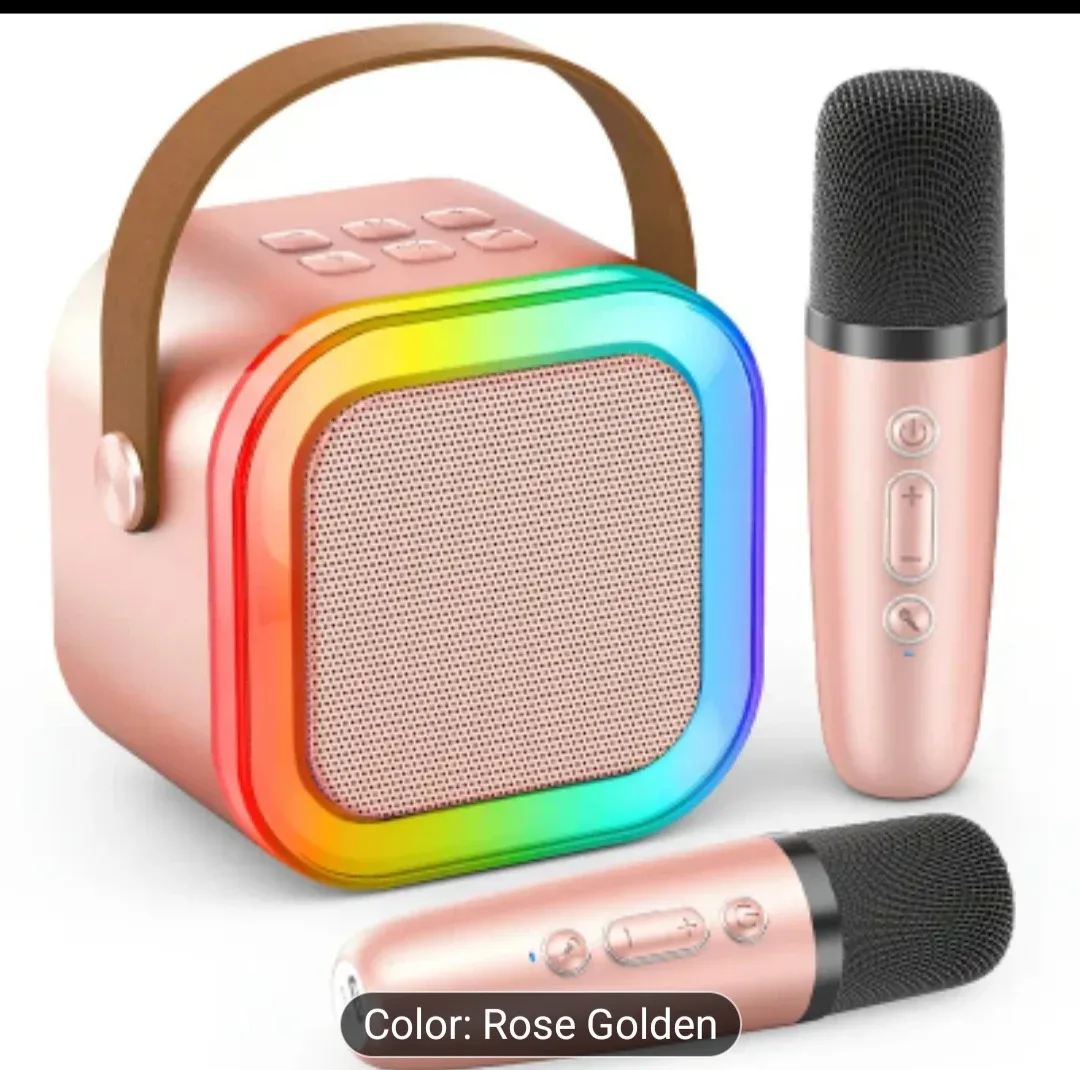 Rose Gold Mini Karaoke Microphone & Speaker