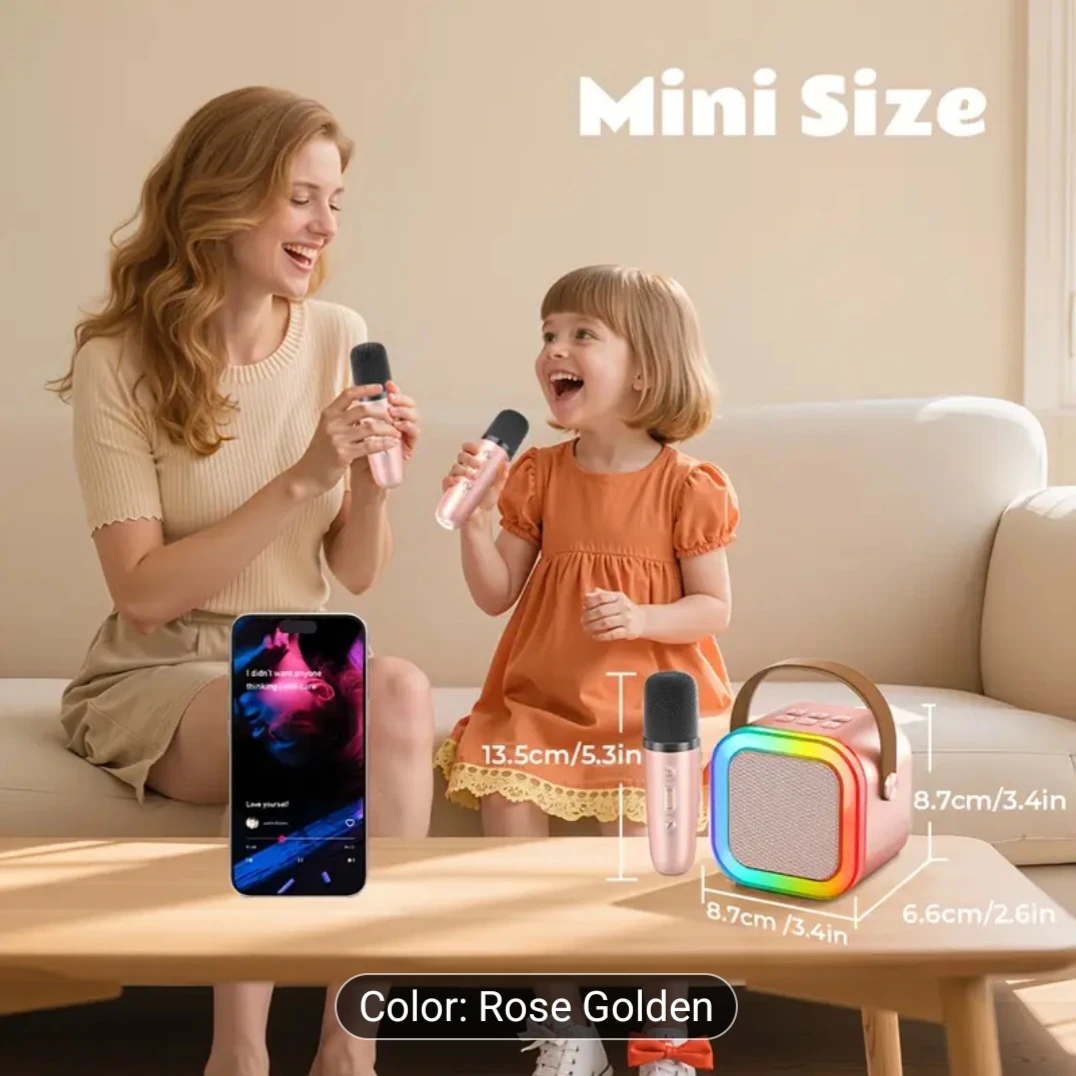 Rose Gold Mini Karaoke Microphone & Speaker - photo 2
