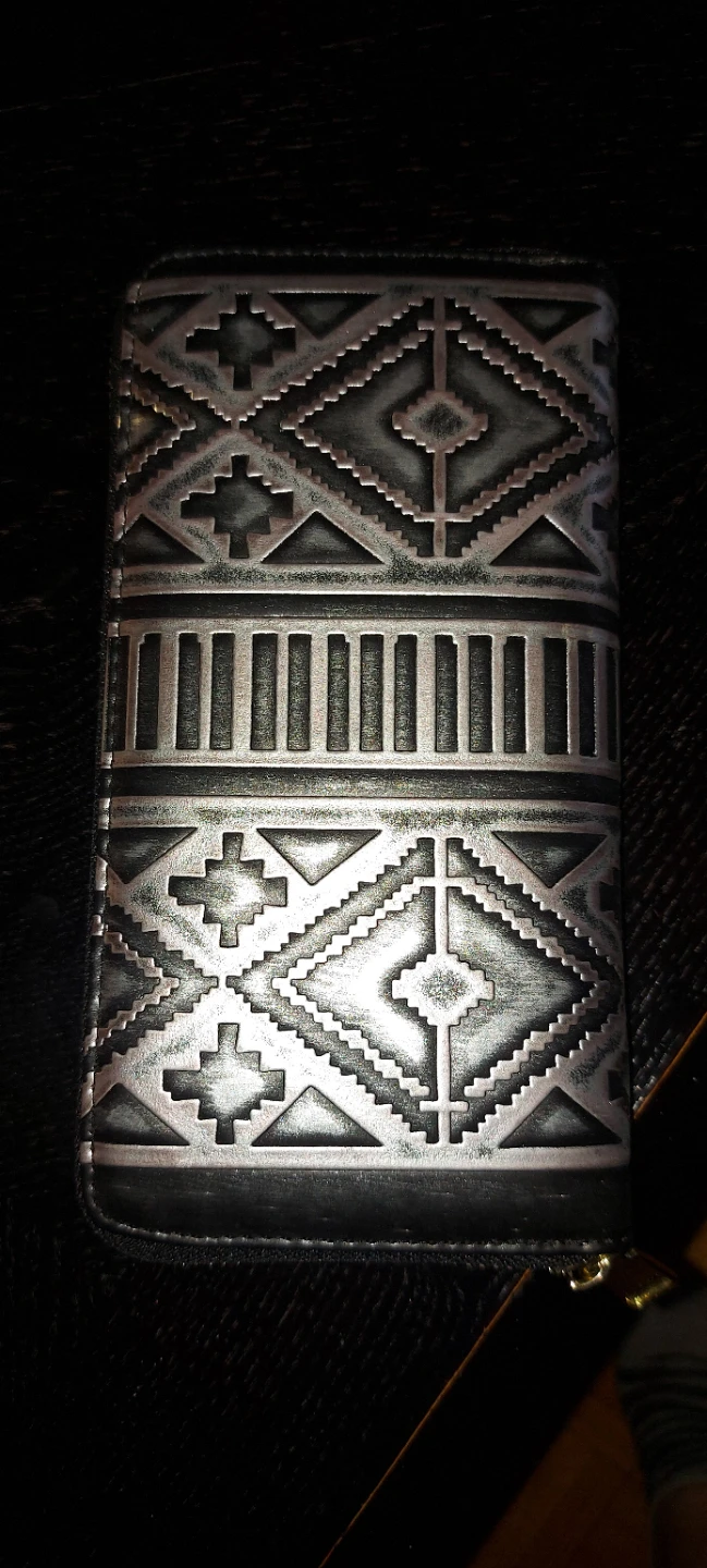 Patterned Zip-Around Wallet