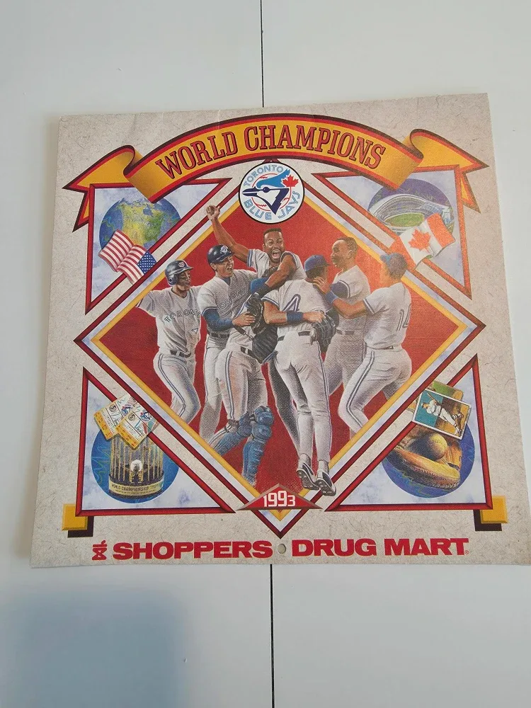 Toronto Blue Jays 1993 World Champions Calendar