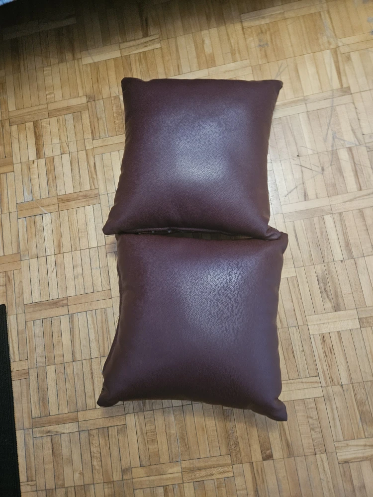 Two Brown Leather Throw Pillows - photo 2