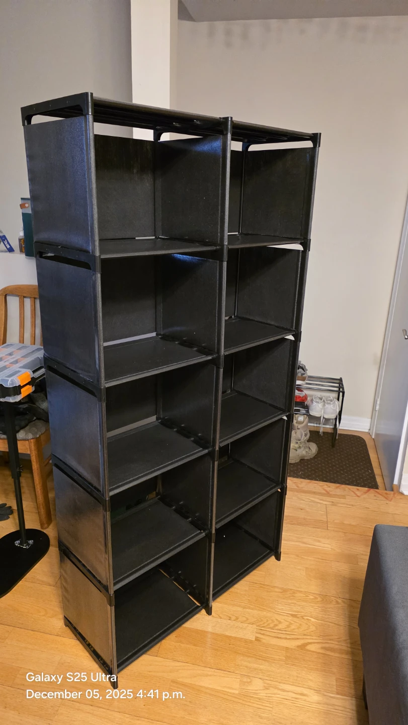 JIUYOTREE 6-Tier Portable Bookshelf - Black - photo 2