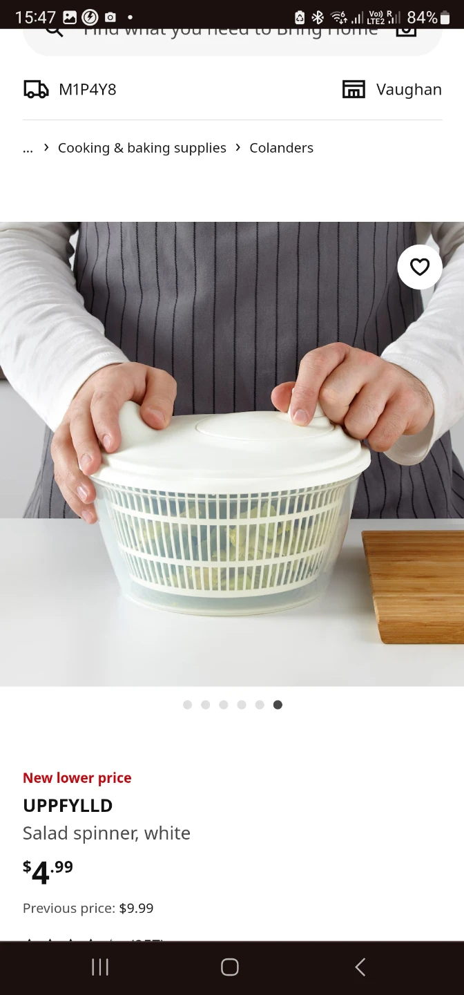 Ikea UPPFYLLD Salad Spinner - White