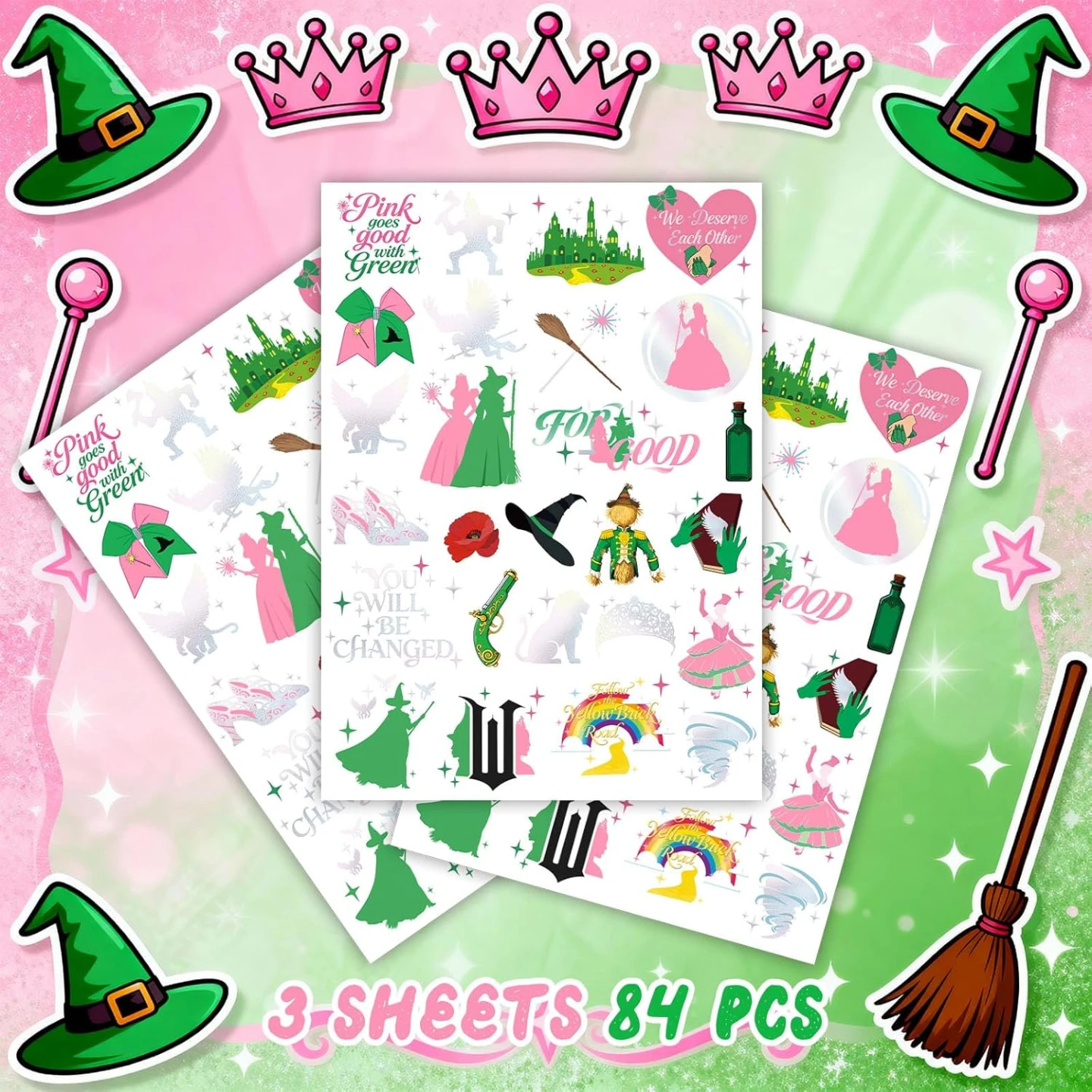 NEW 84pcs Witch Temporary Tattoos - photo 4