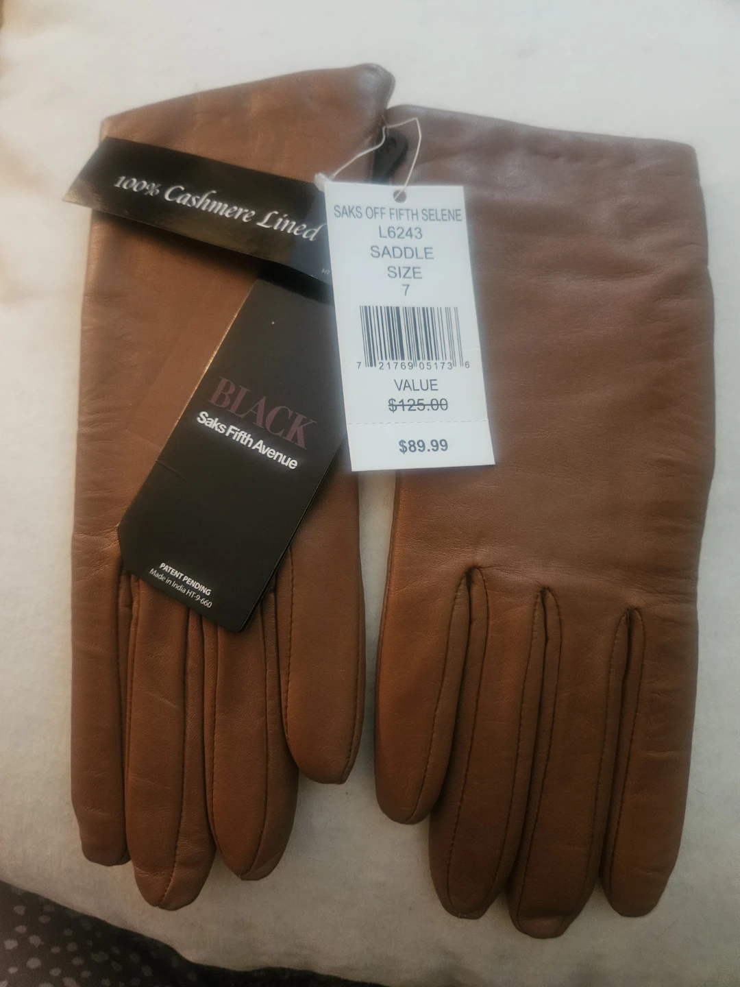 Saks Off Fifth Selene Leather Gloves, Size 7