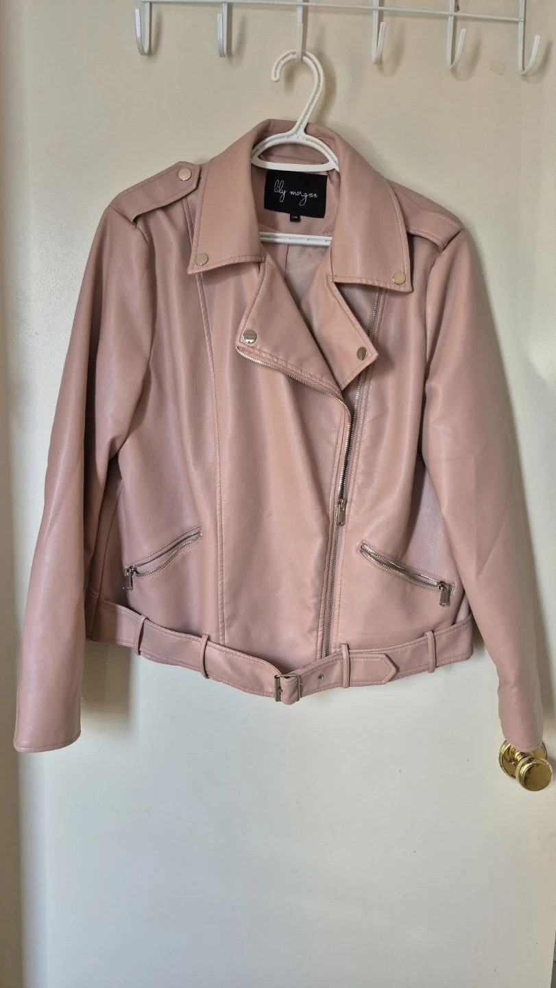 Lily Morgan Pink Faux Leather Jacket - Size L
