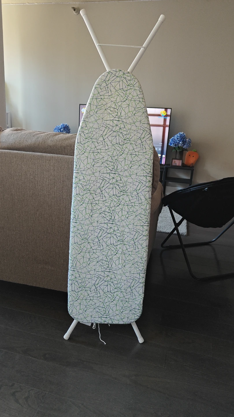Ironing Board - White Frame, Green Patterned Cover