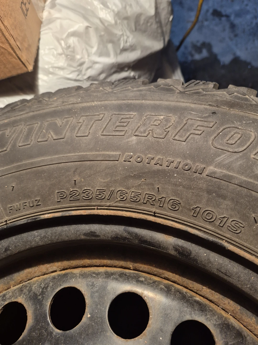 Winterforce P235/65R16 Tire Set 4. $80 - photo 2