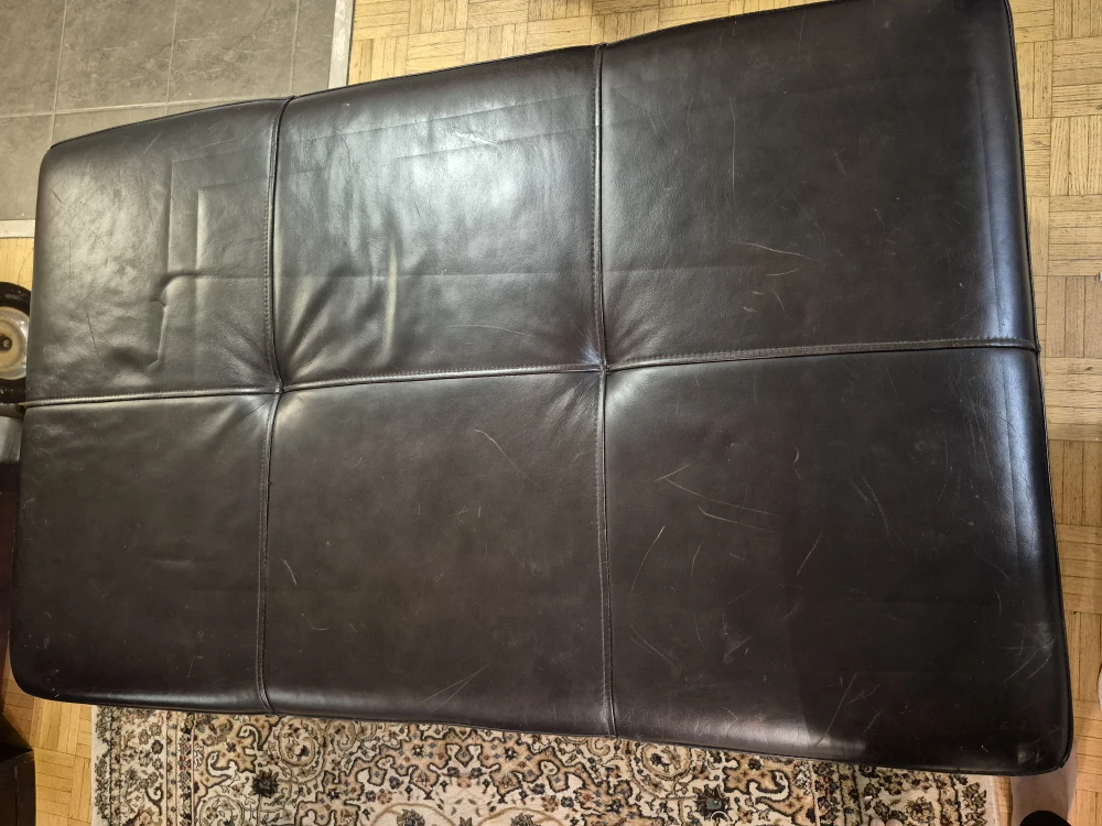 Brown Leather Ottoman Bench - photo 4