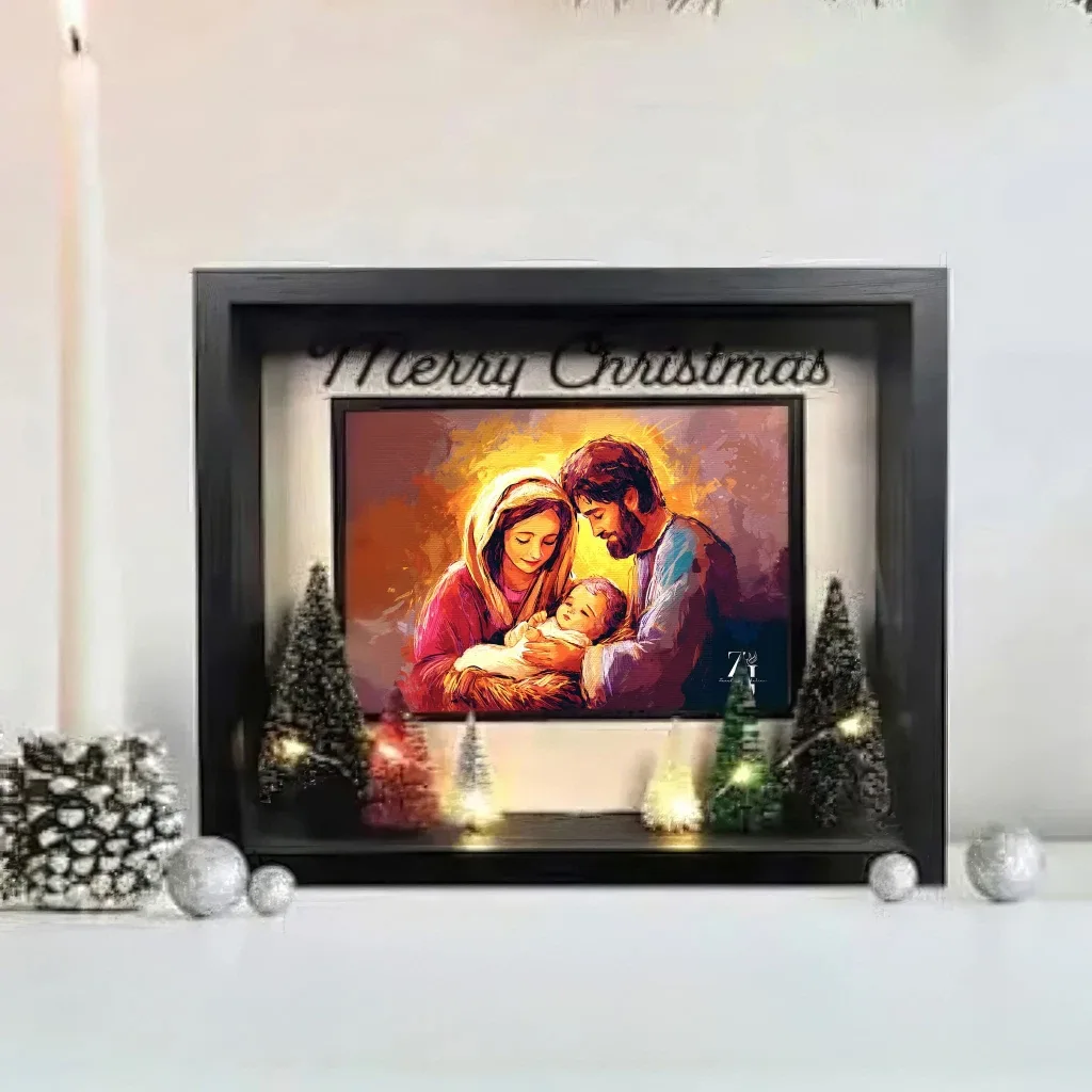 Merry Christmas Nativity Scene Shadow Box #Cleanout