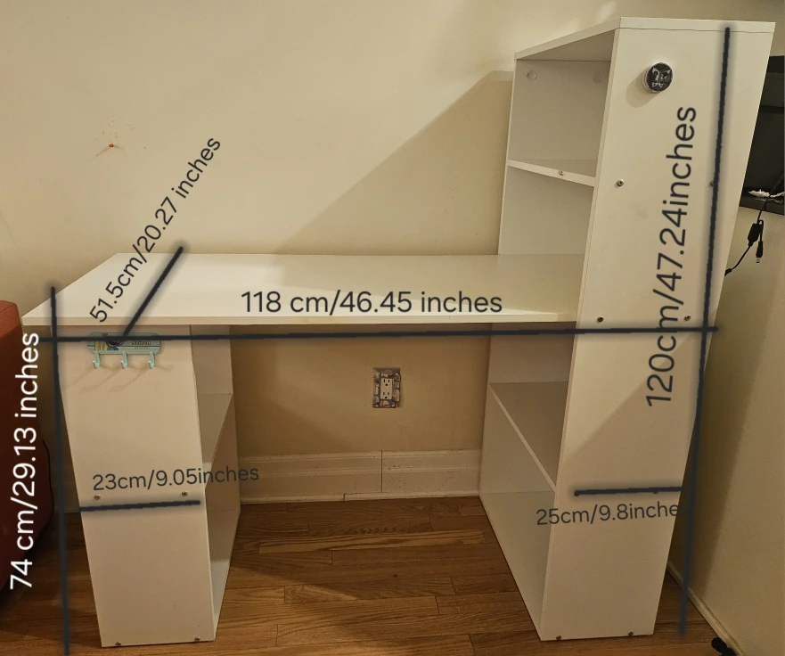 White Desk with Shelves